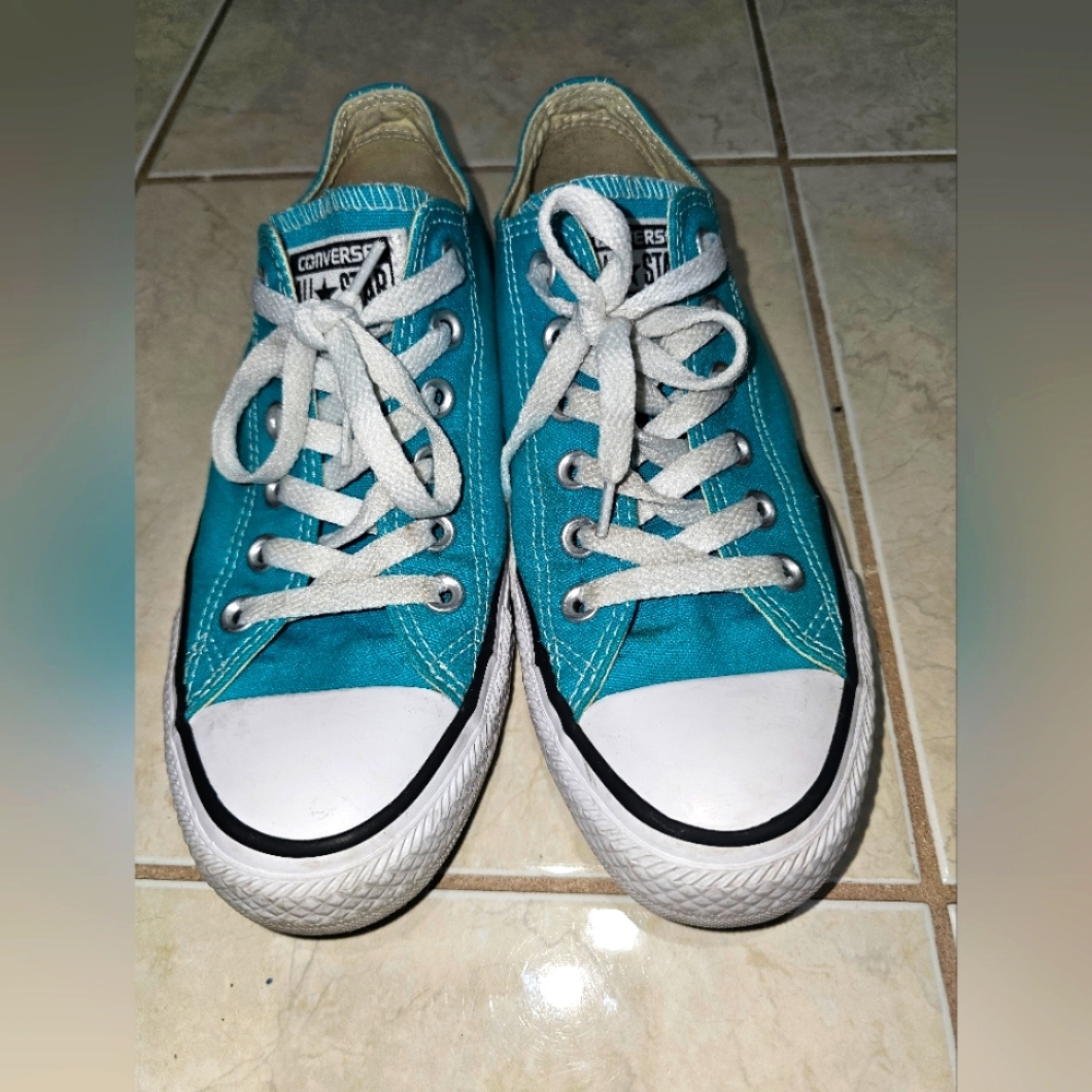 Teal all star converse